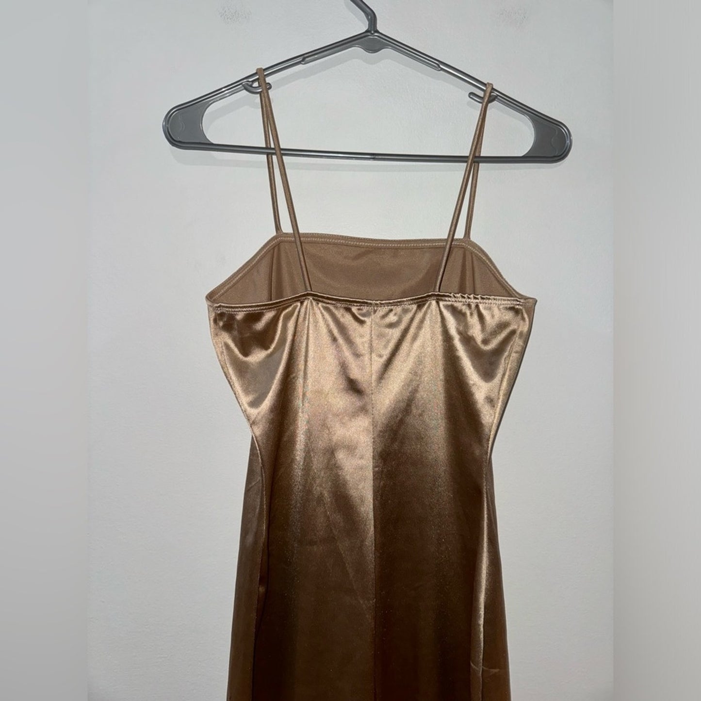 NWT MD Polly & Esther Gold Satin Slip Dress