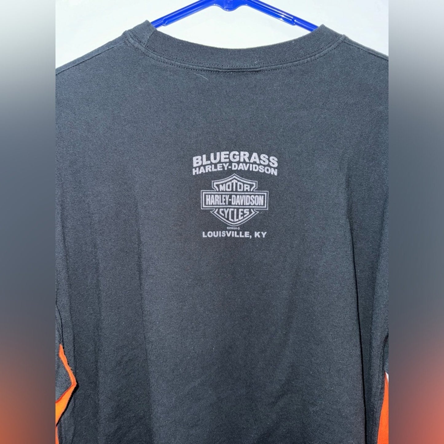 XL Harley Davidson Black/Orange Bluegrass Louisville LY 2004 Long Sleeve Shirt