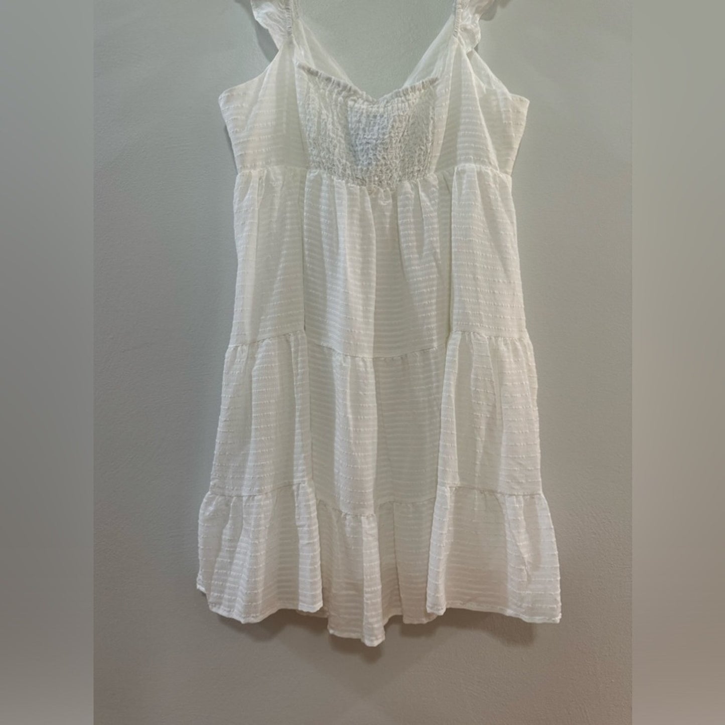 NWT Altard State White Ruffle Front Tie Dress