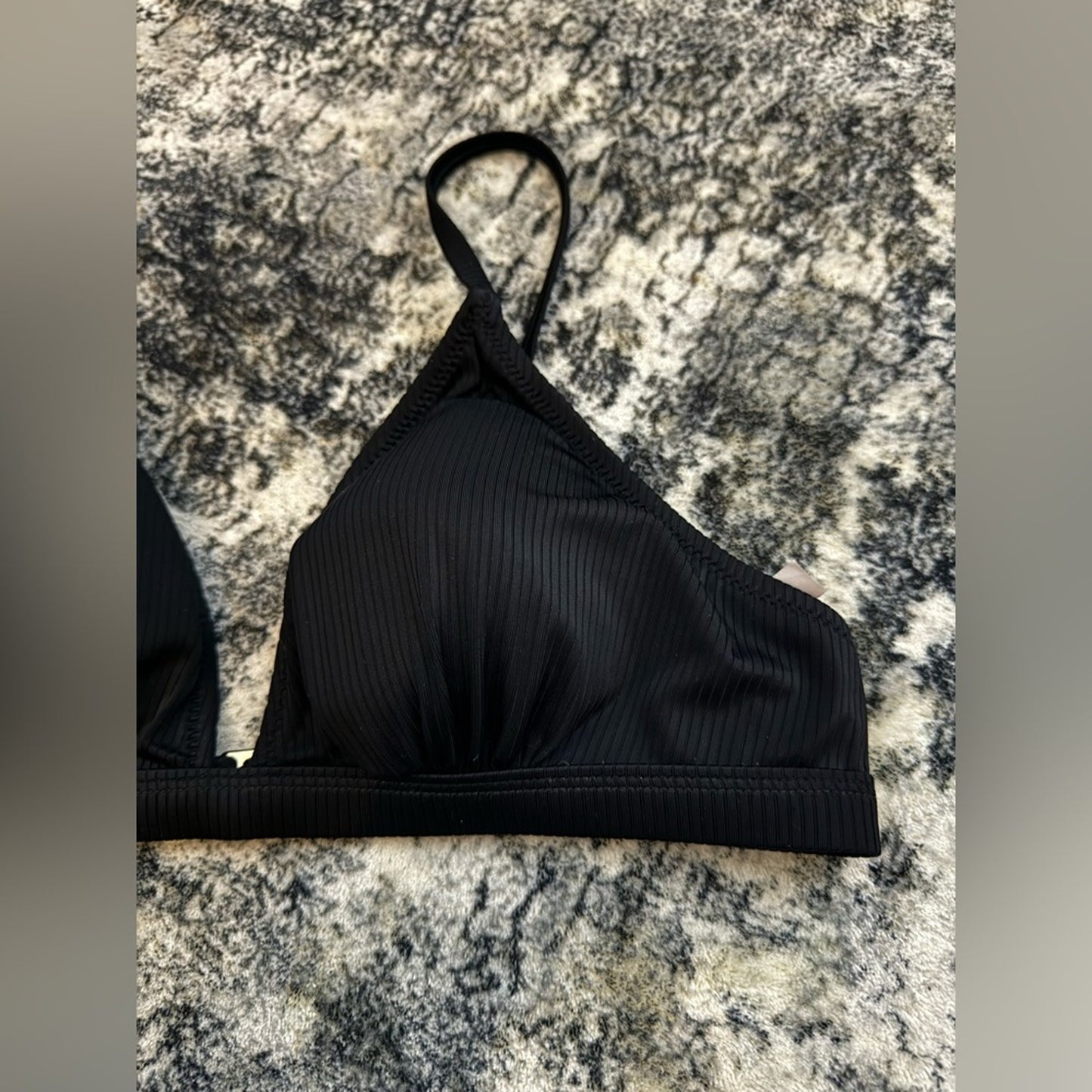 Pre-Owned MD Express Black Ribbed Bikini Top