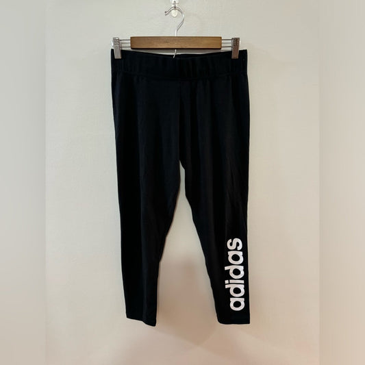 Pre-Owned MD Adidas Black Logo Leggings