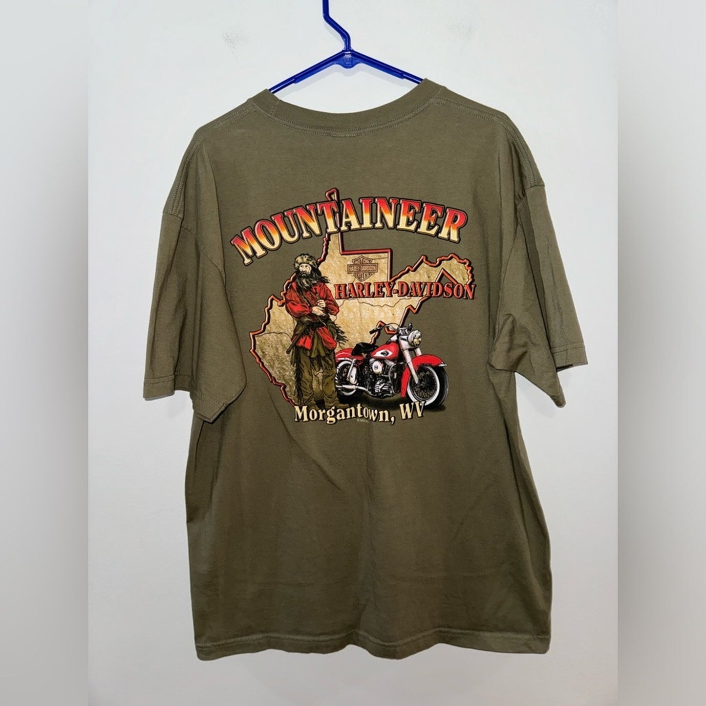 XL Harley Davidson Mountaineer Morgantown Legendary Motorcycles Skull T-Shirt