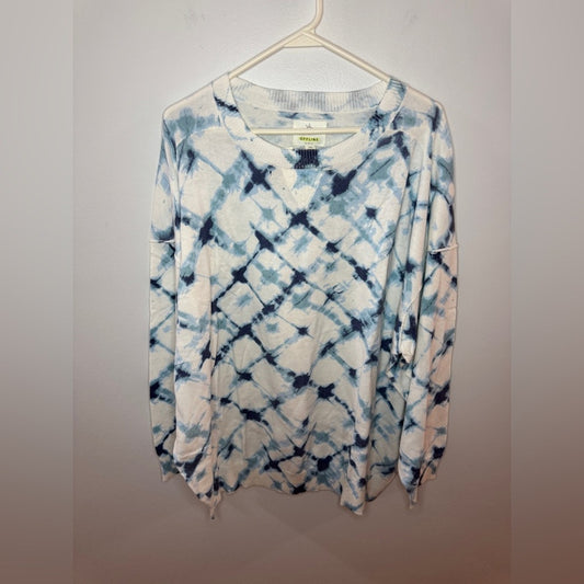 BNWT MD Aerie Blue and White Pattern Pullover Long Sleeve Crewneck