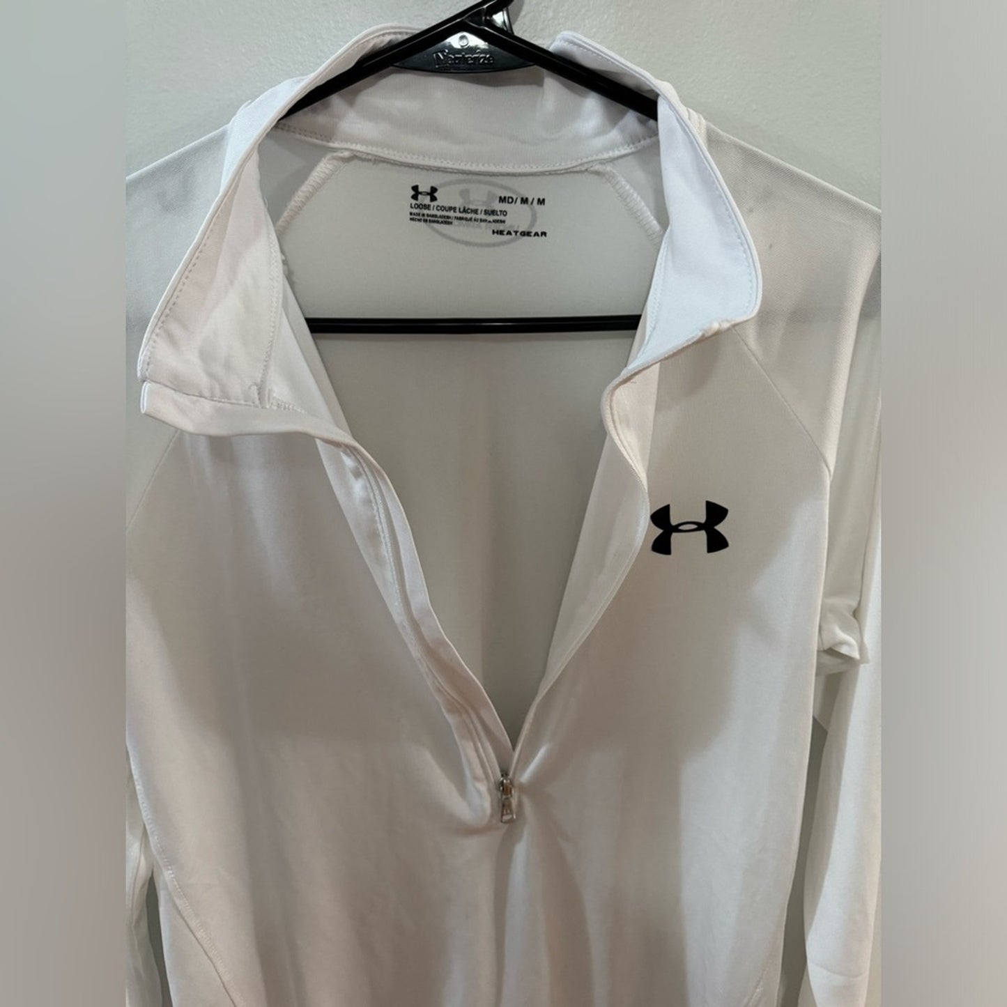 Pre-Owned MD Under Armour White Quarter Zip Long Sleeve Athletic Shirt