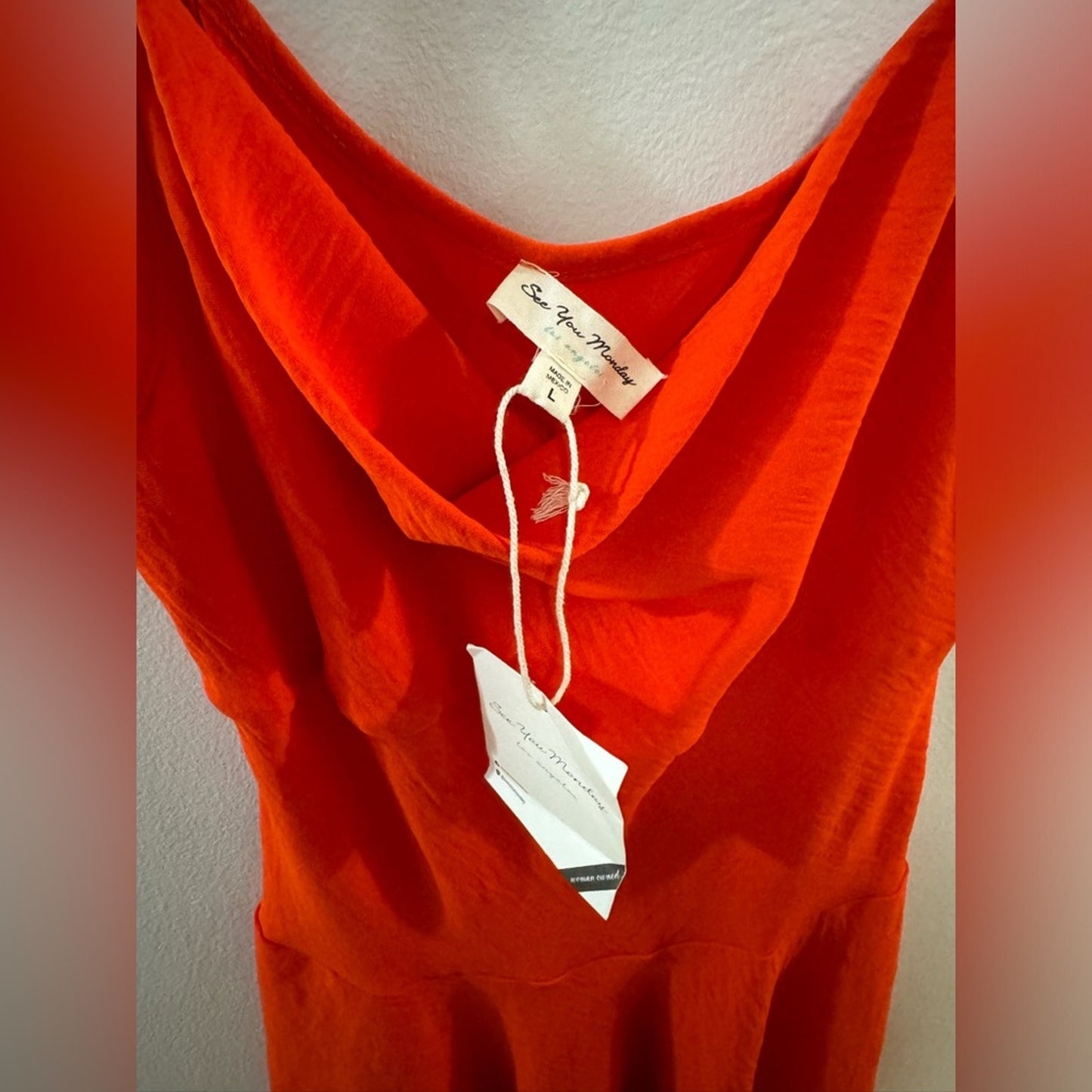 NWT LG See You Monday Orange Dress