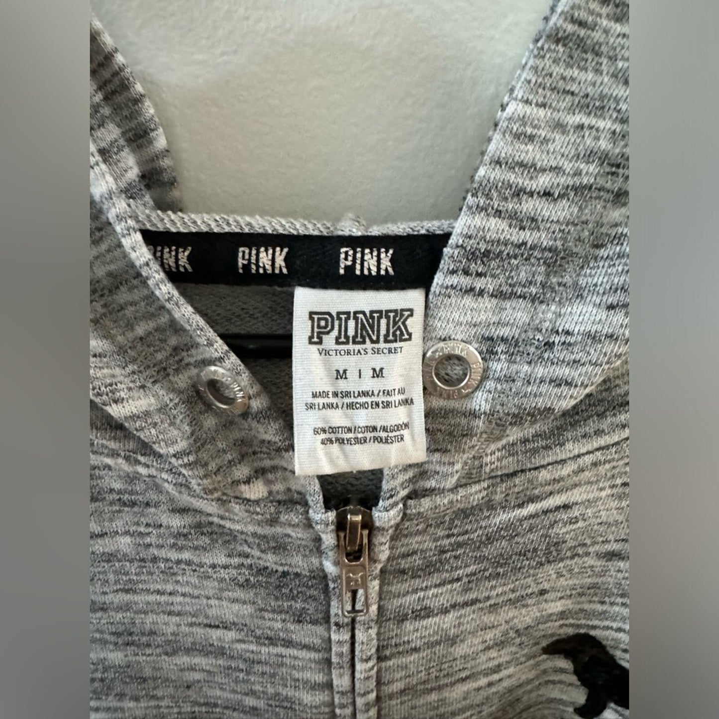 Pre-Owned MD PINK Grey/White Sequin Hoodie