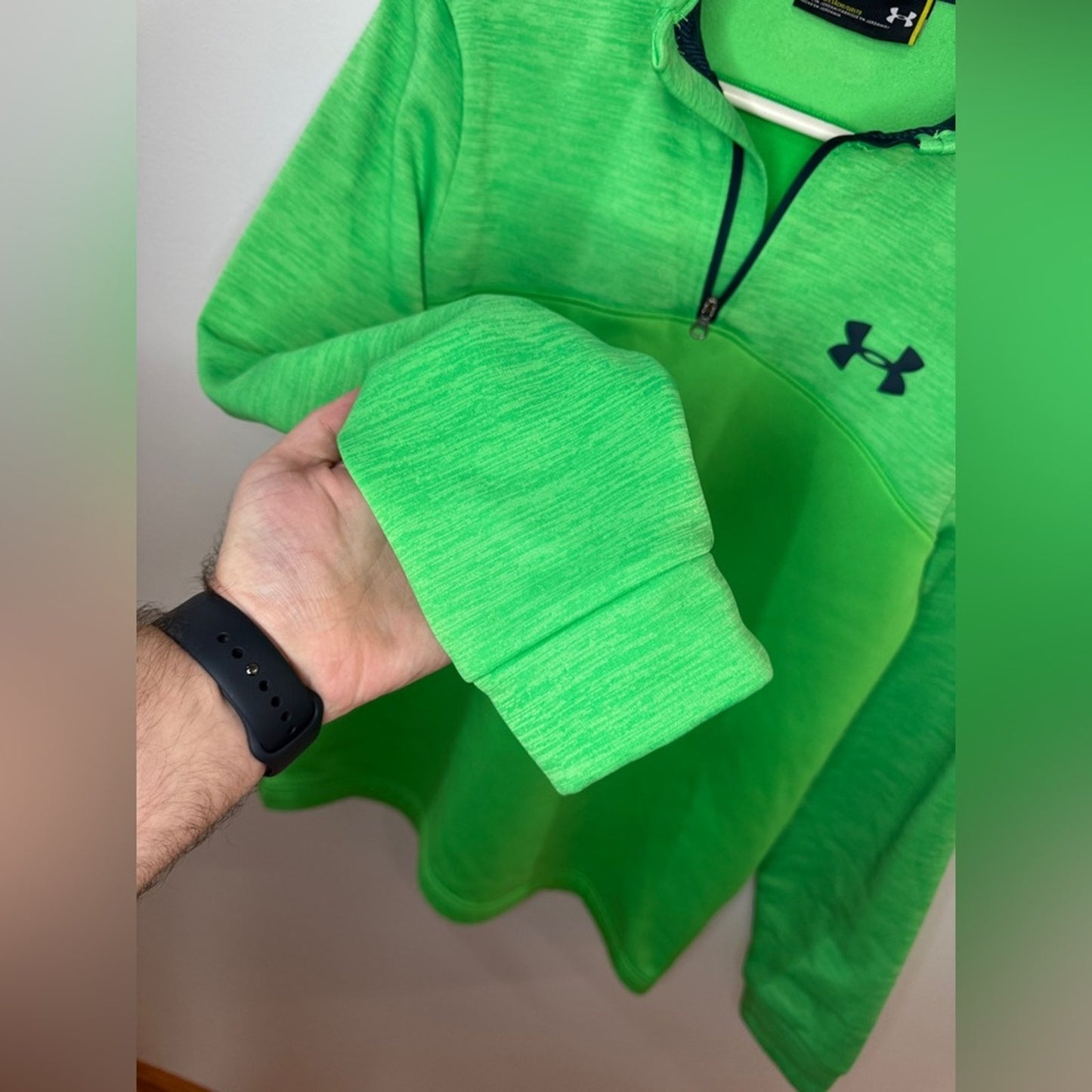 Pre-Owned SM Under Armour Green Quarter Zip Pullover Athletic Jacket