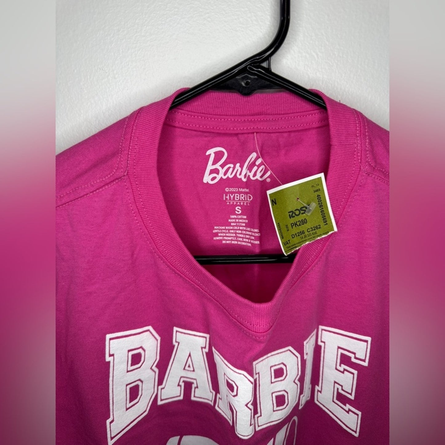 NWT SM Barbie Pink Varsity Cheer Graphic T-shirt