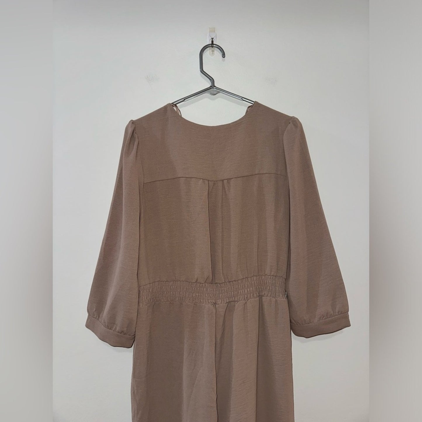 Pre-Owned LG Monteau Los Angeles Brown Long Sleeve Flowy Jumpsuit