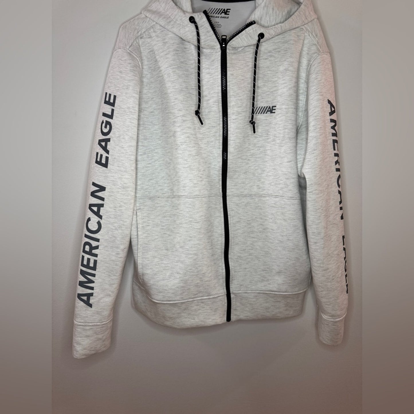 Pre-Owned LG American Eagle Light Heather Grey Athletic Zip Up Hoodie