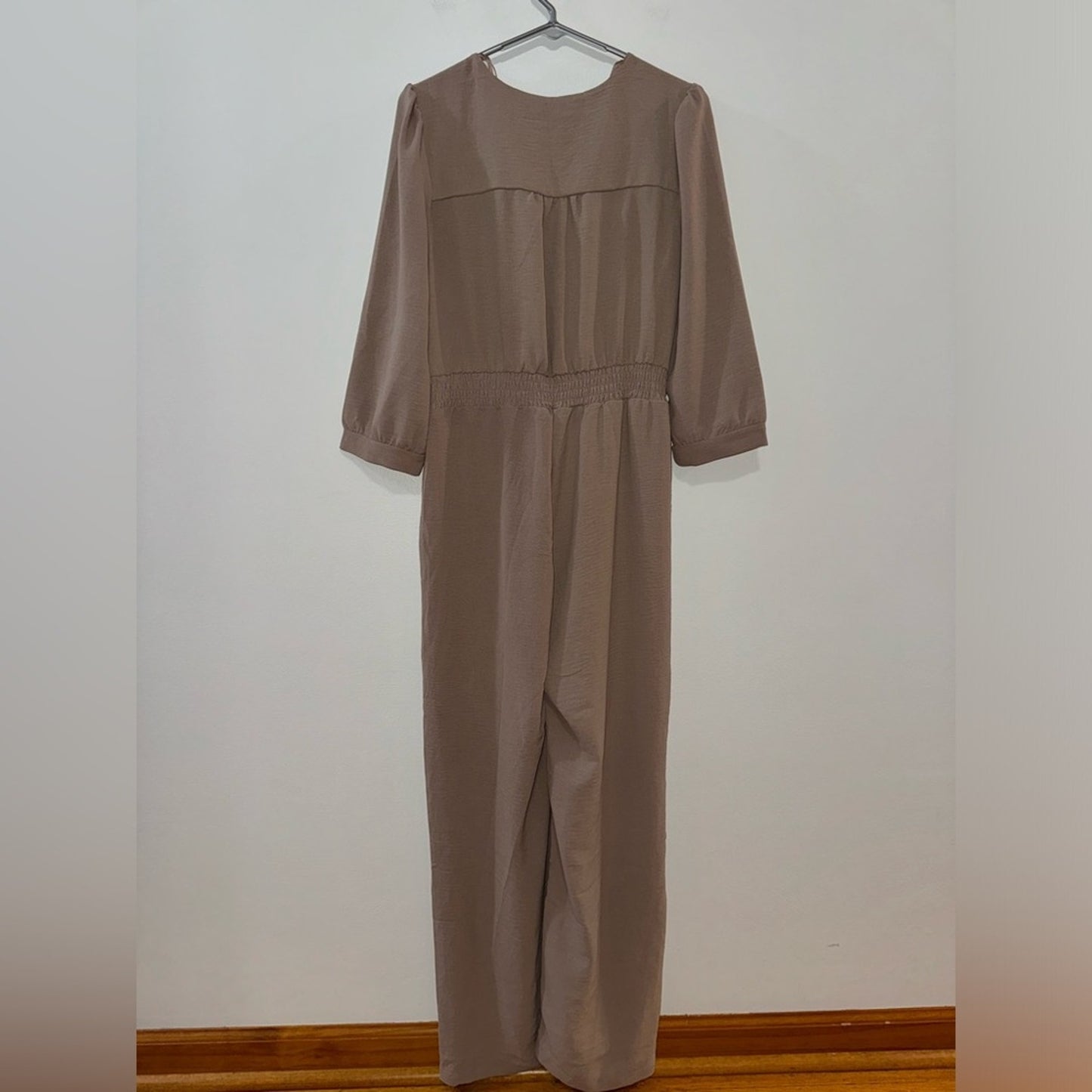 Pre-Owned LG Monteau Los Angeles Brown Long Sleeve Flowy Jumpsuit