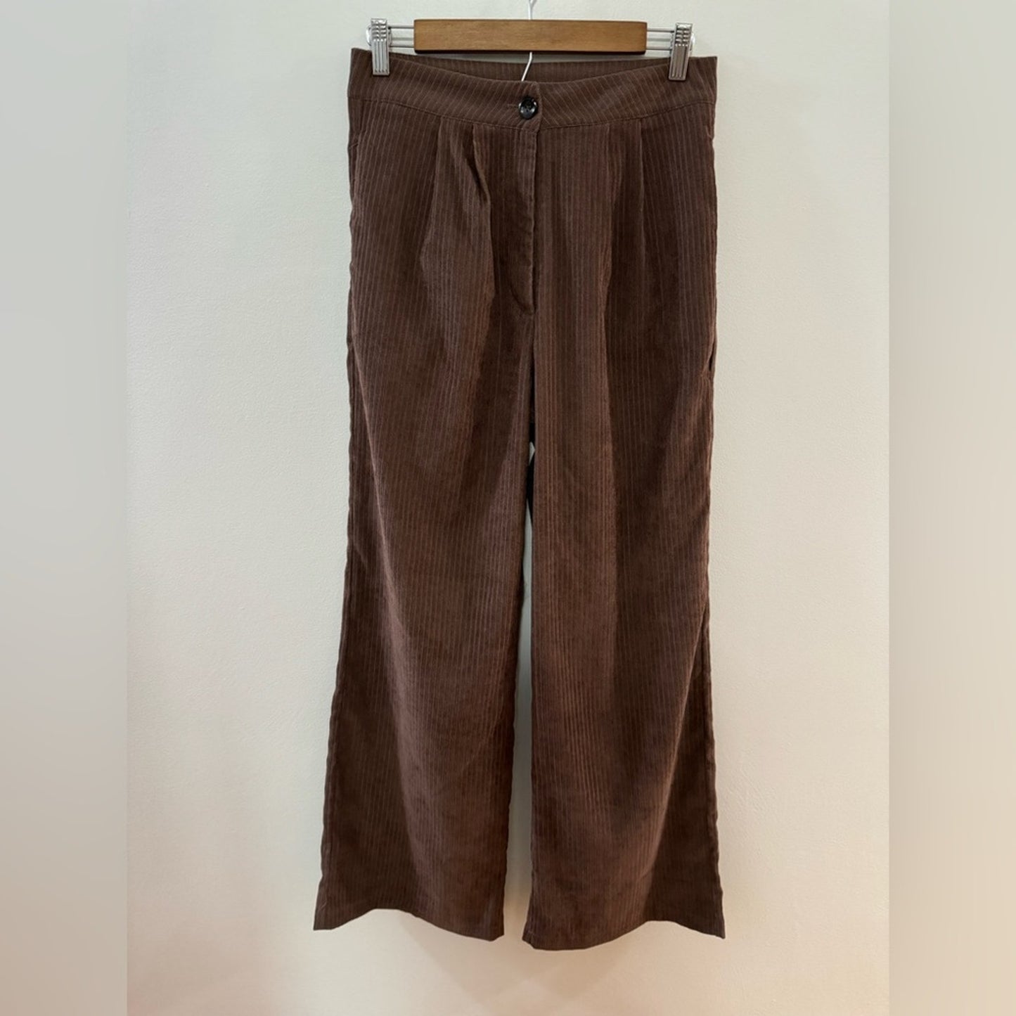 Pre-Owned MD SHEIN Brown Corduroy Wide Leg Pants