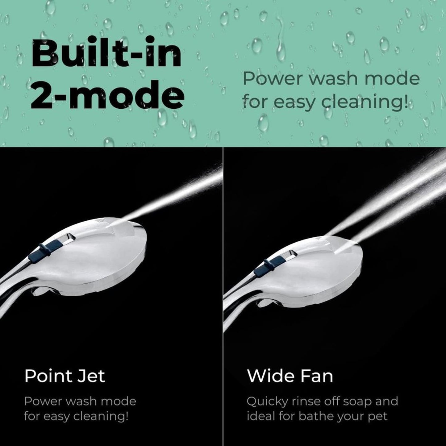 LOKBY High Pressure Shower Head with Handheld Spray - 8-Mode Detachable Handheld