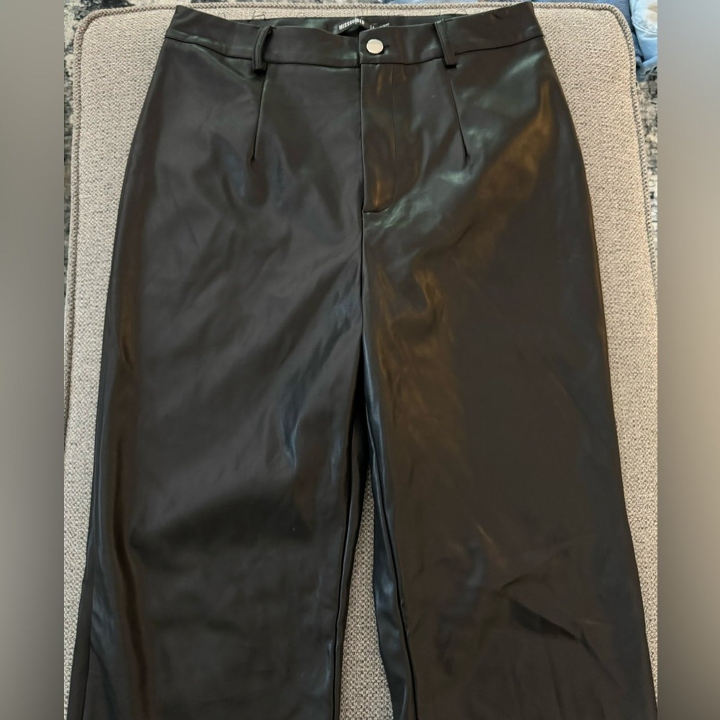 Pre-Owned Size 10 Missguided Black Pleather Pants