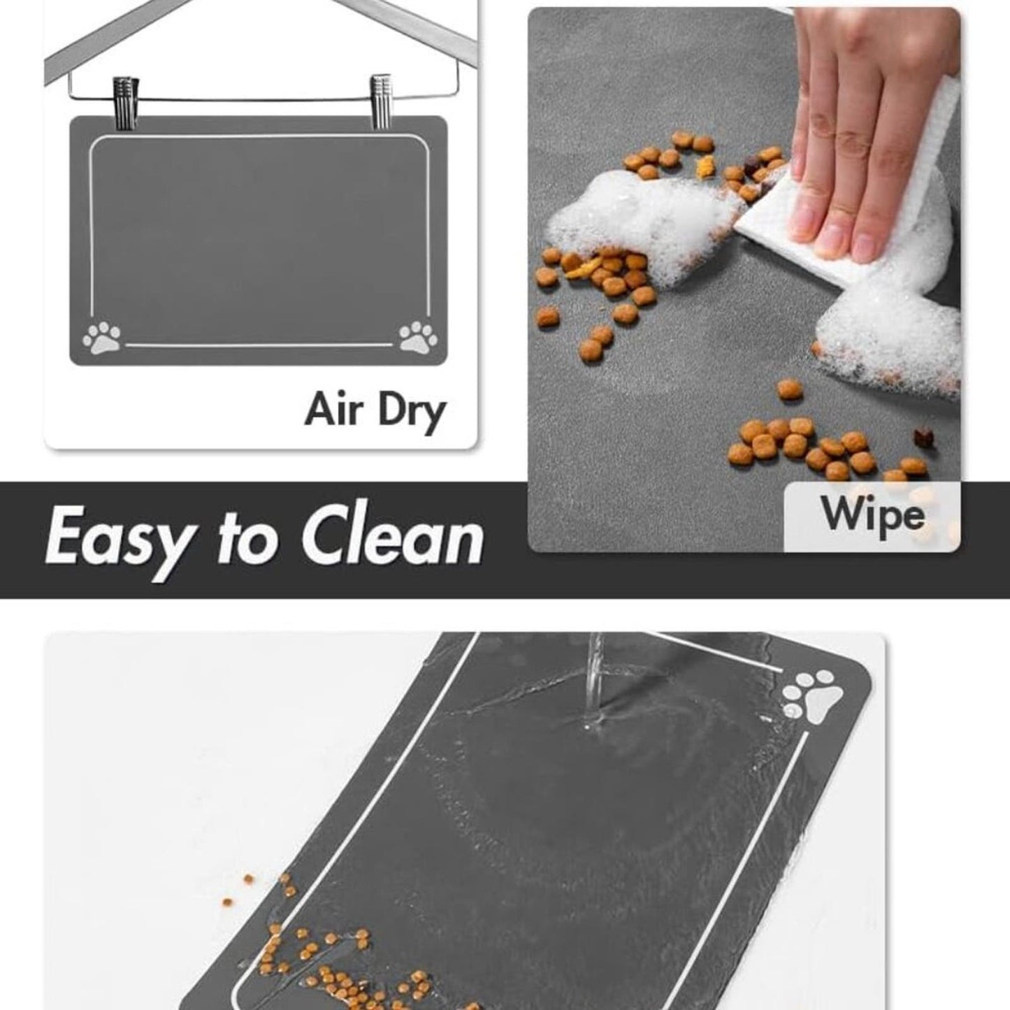 Pet Feeding Mat-Absorbent Quick Dry Dog Mat for Food and Water Bowl-No Stains