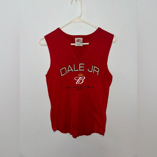 Pre-Owned MD Winners Circle Vintage Red Dale Jr Budweiser NASCAR Tank Top