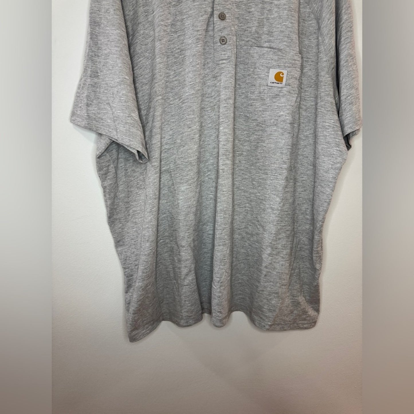 Pre-Owned XXL Carhartt Heather Grey Short Sleeve Henley Shirt