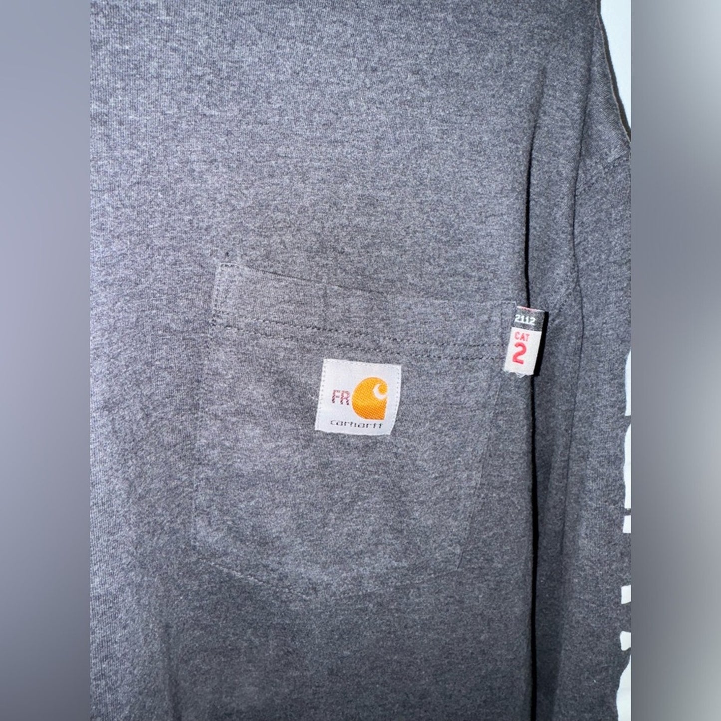 Pre-Owned MD Carhartt Force Grey Graphic Long Sleeve Shirt