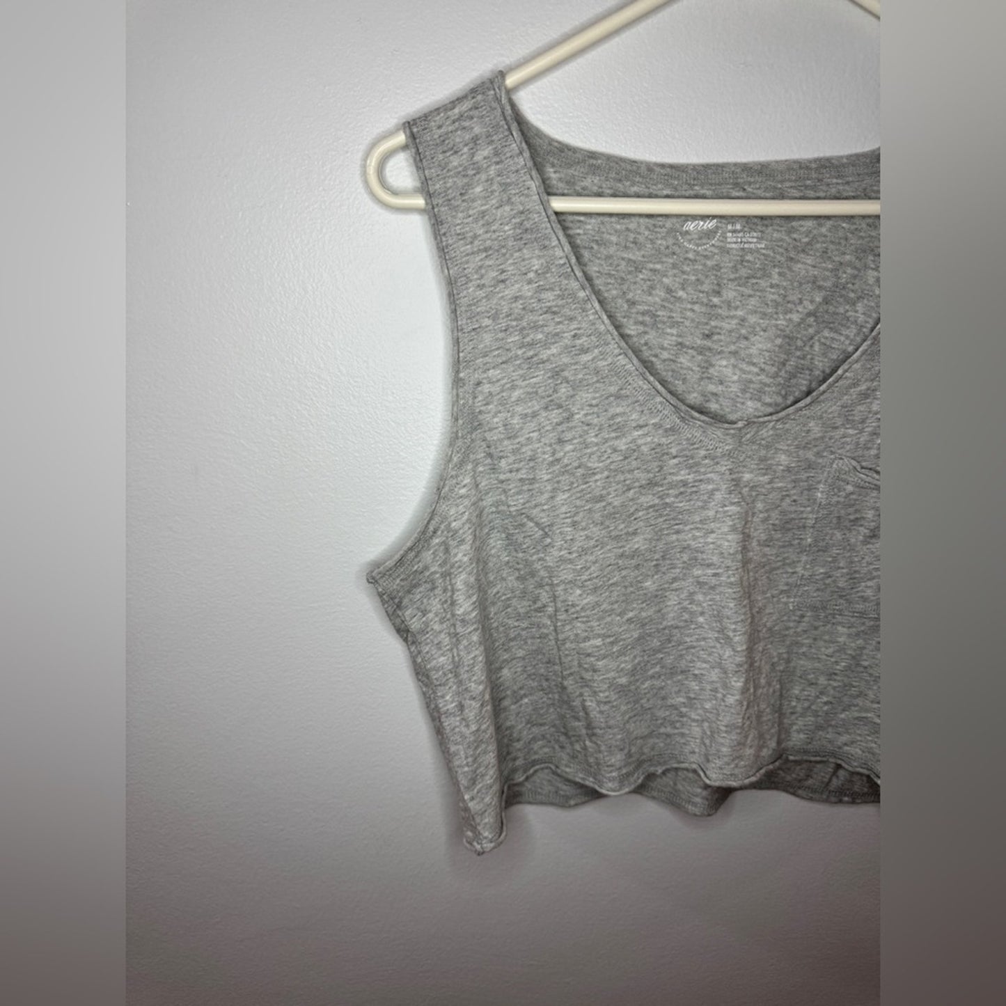 NWOT MD Aerie Light Heather Grey Distressed Tank Top