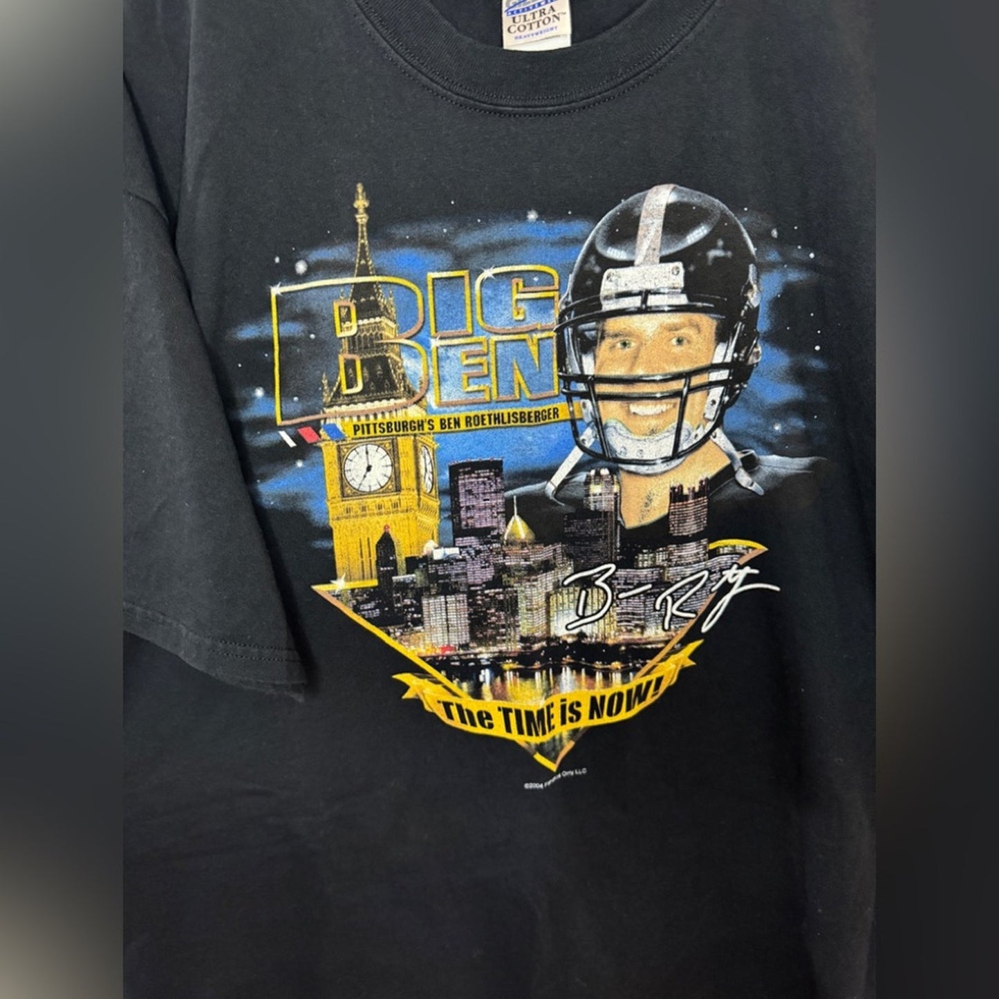 Pre-Owned XL Ben Roethlisberger Pittsburgh Steelers Vintage Big Ben Black TShirt