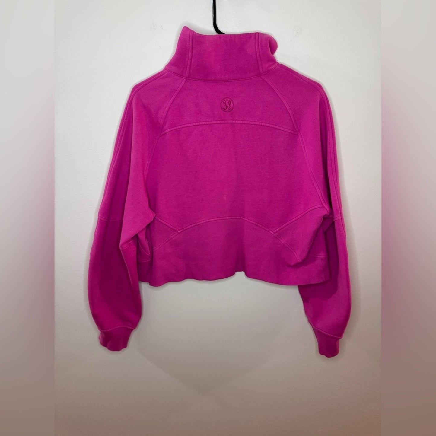 MD/LG Lululemon Scuba Oversized Funnel-Neck Half Tone Zip Sweatshirt in Pow Pink