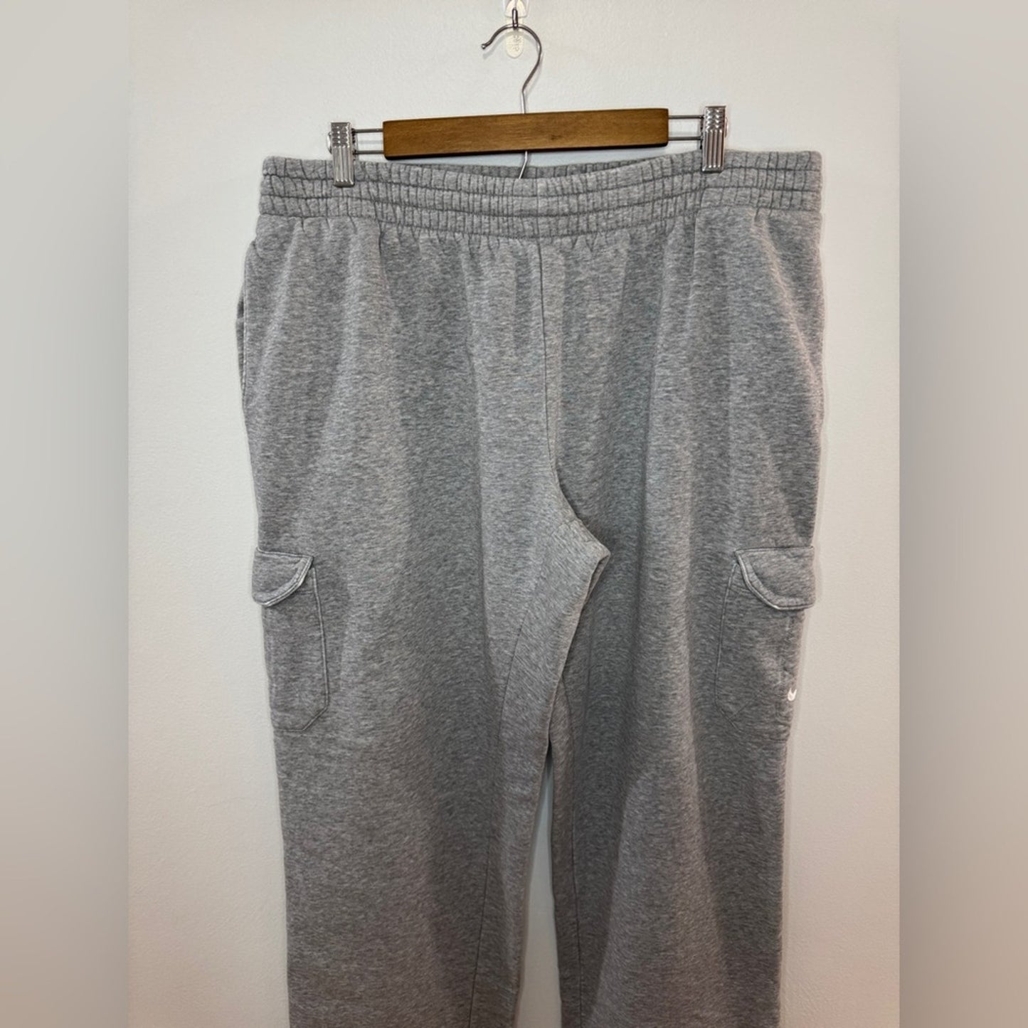 XL Nike The Athletic Department Vintage Heather Grey Loose Cargo Sweatpants