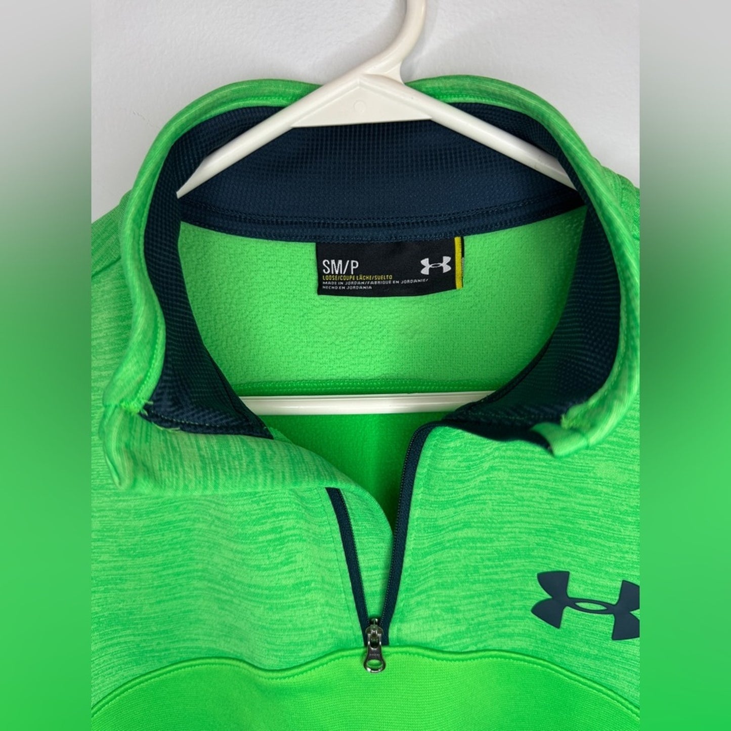 Pre-Owned SM Under Armour Green Quarter Zip Pullover Athletic Jacket