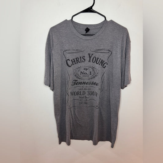 Pre-Owned XL Chris Young Save Water Drink Beer World Tour 2018 Band T-Shirt