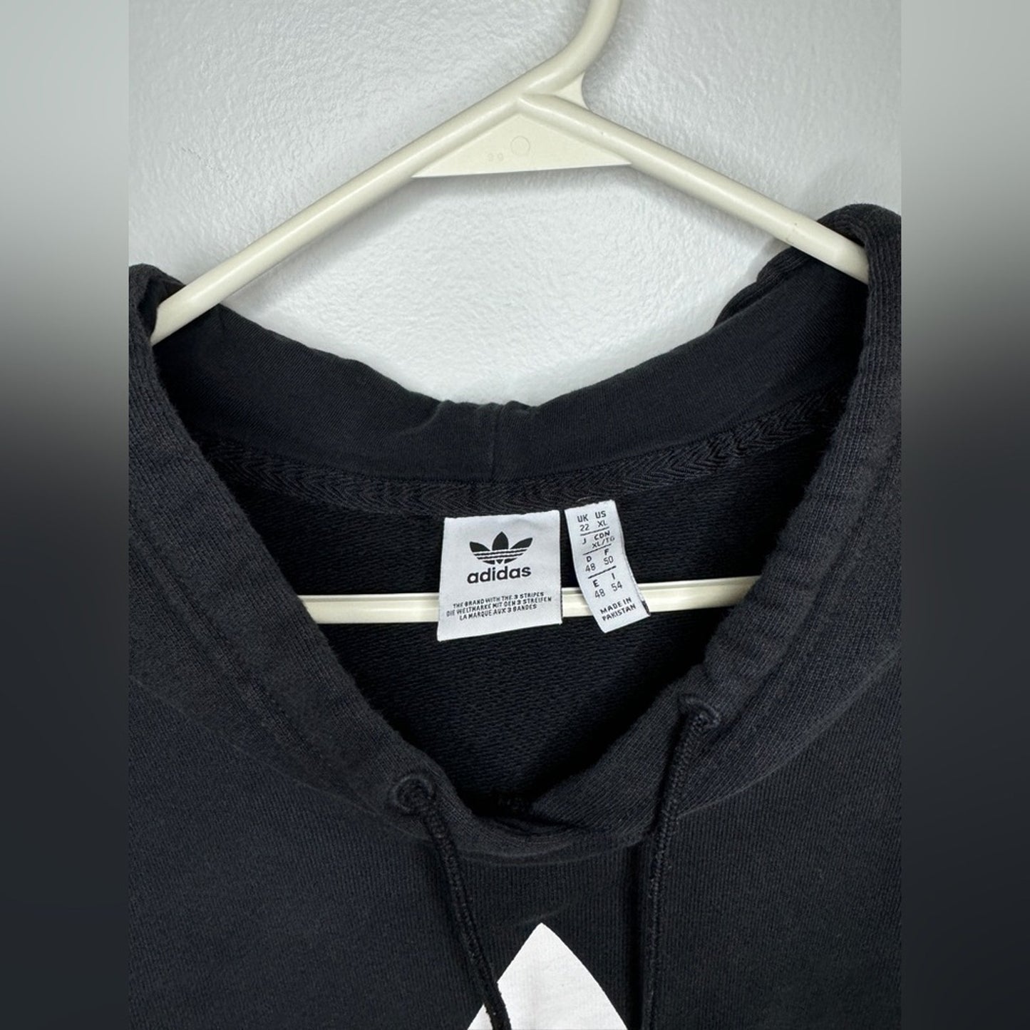 Pre-Owned XL Adidas Black Graphic Logo Heavy Weight Hoodie