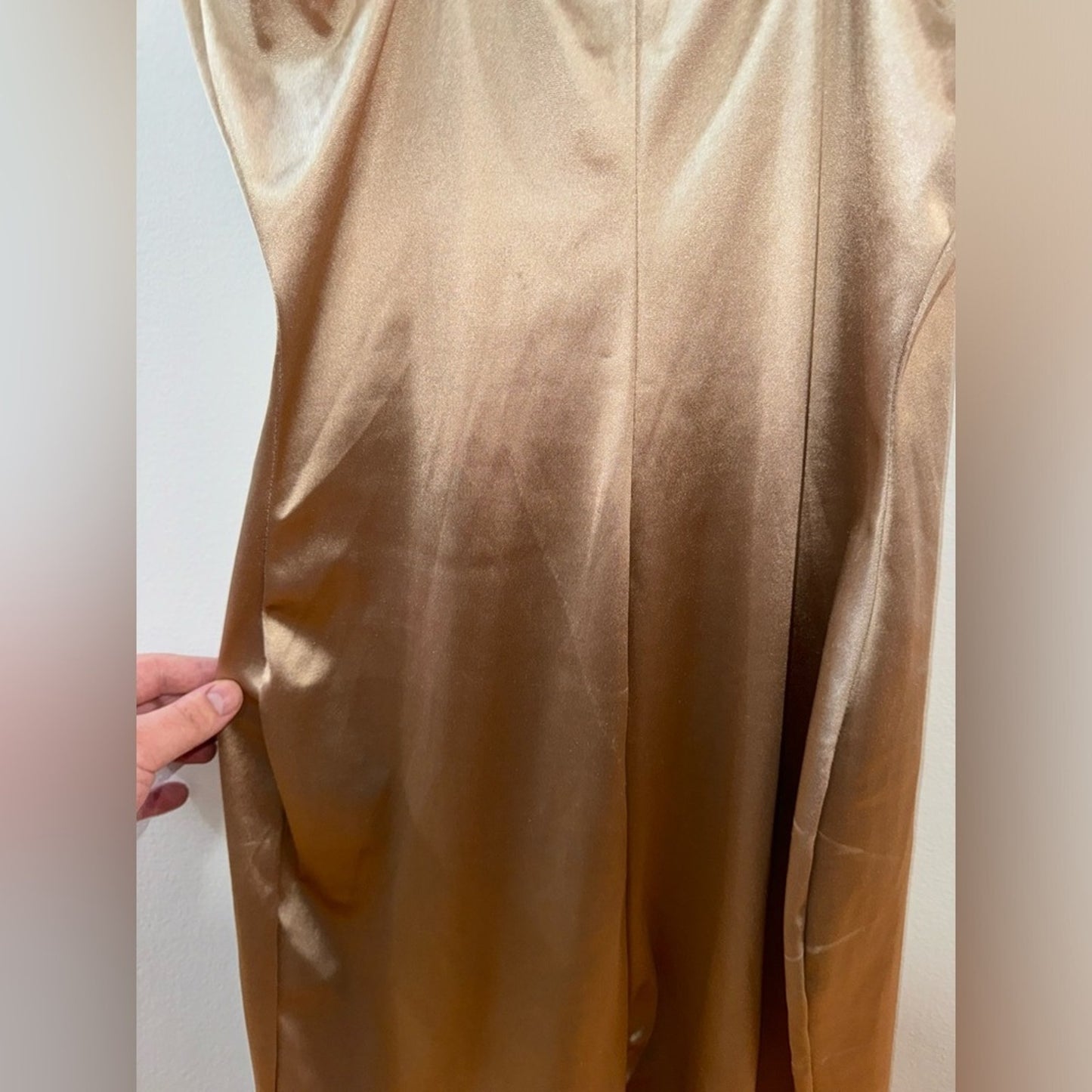 NWT MD Polly & Esther Gold Satin Slip Dress