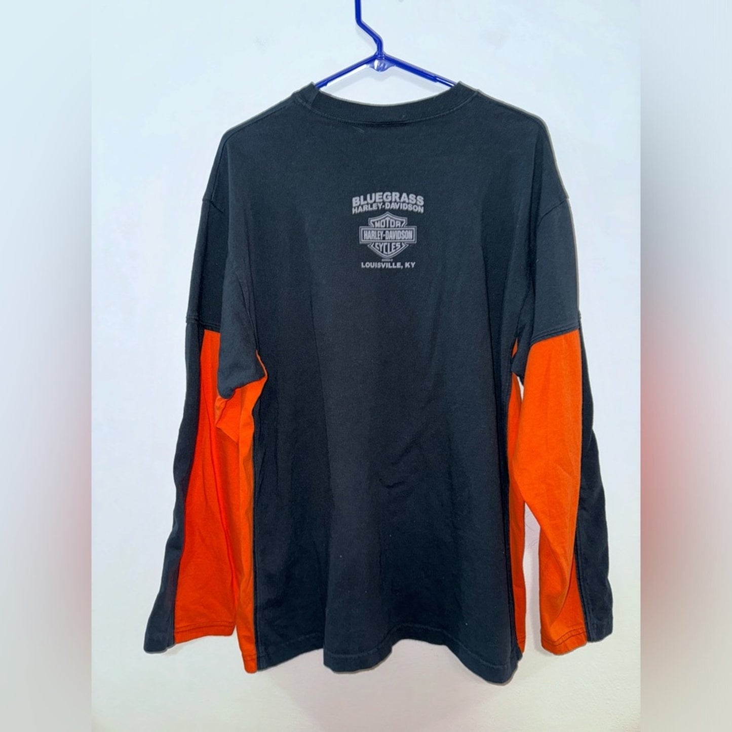 XL Harley Davidson Black/Orange Bluegrass Louisville LY 2004 Long Sleeve Shirt