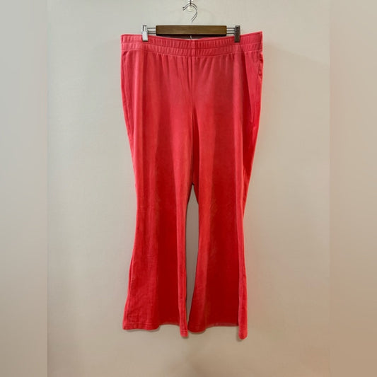 Pre-Owned XL Avia Pink Velour Wide Leg Track Pants