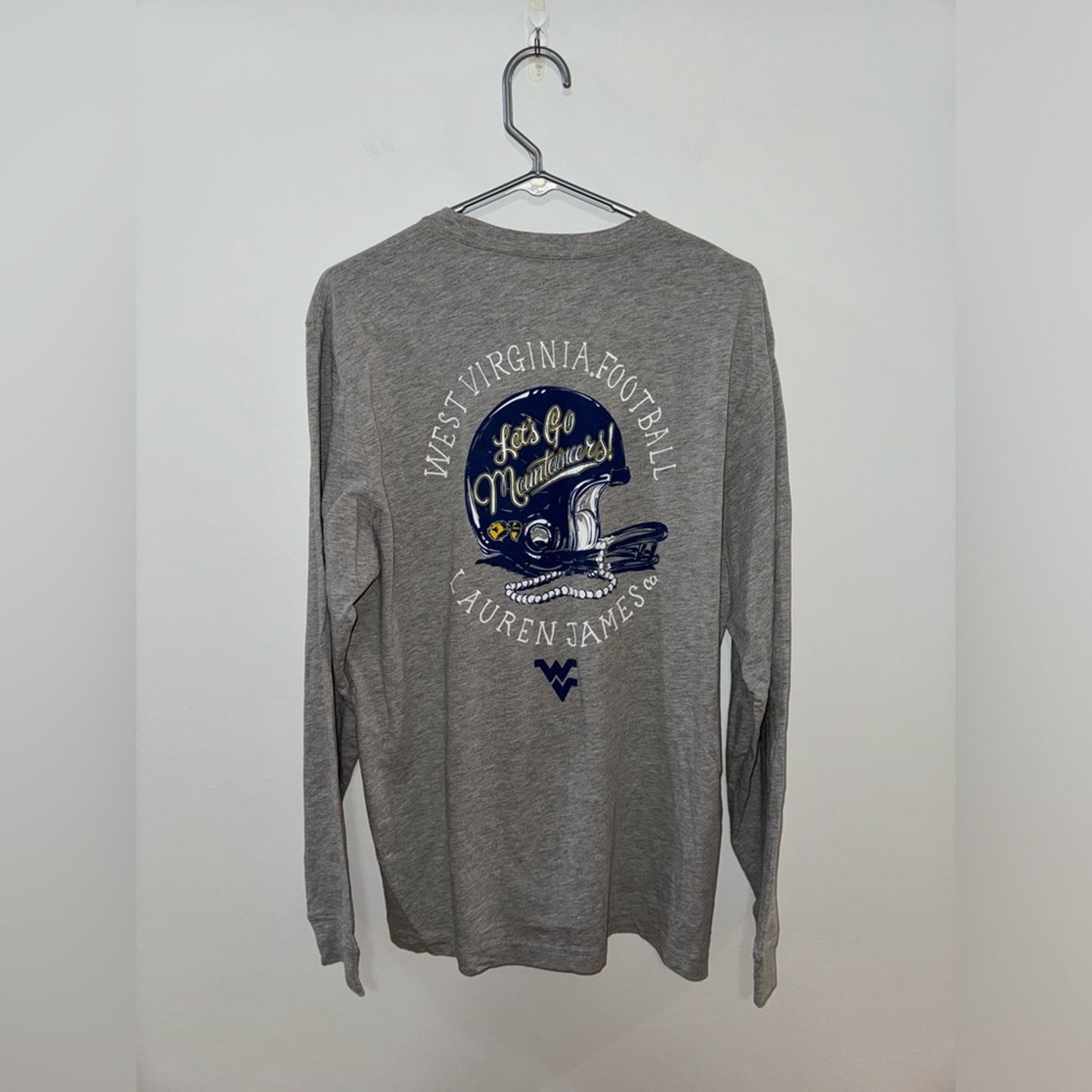 Pre-Owned MD Lauren James Let’s Go Mountaineers Grey Long Sleeve Shirt