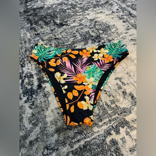 Pre-Owned LG Cupshe Black Multicolor Palm Bikini Bottom