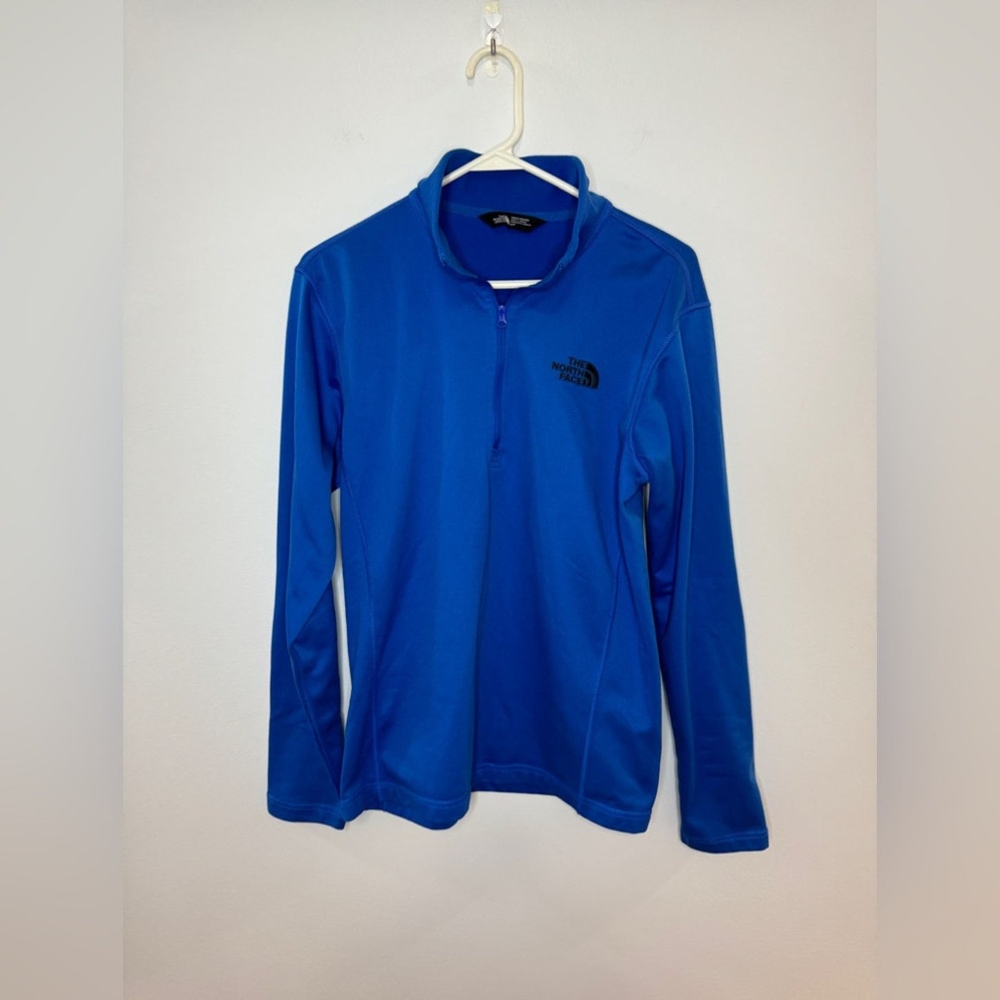 Pre-Owned SM The North Face Blue Embroidered Logo Quarter Zip Fleece Jacket