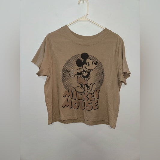 Pre-Owned LG Disney Tan Mickey Mouse Graphic T-shirt