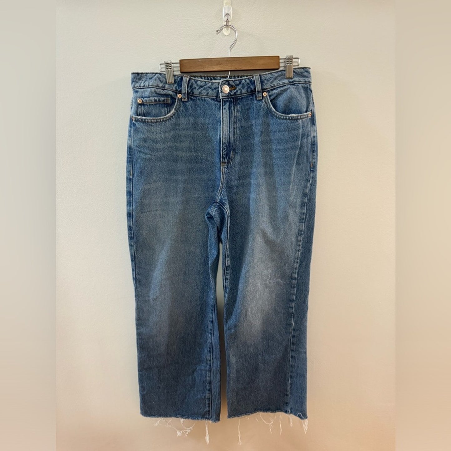 Pre-Owned Size 11 Garage Denim Wide Leg Blue Jeans