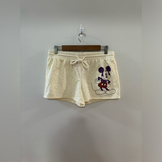 Pre-Owned LG Disney Mickey Mouse Cream Track Shorts