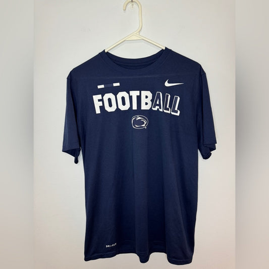 Pre-Owned LG Nike Dri-Fit Navy Blue PSU Penn State University Football T-Shirt