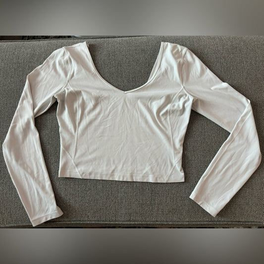 Pre-Owned Size 8 Lulu Lemon Align Long Sleeve White Shirt