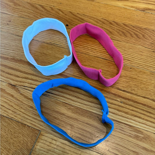 3pk Headbands- Blue, White, and Pink