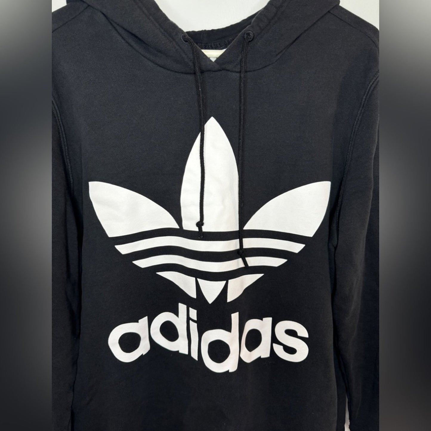 Pre-Owned XL Adidas Black Graphic Logo Heavy Weight Hoodie