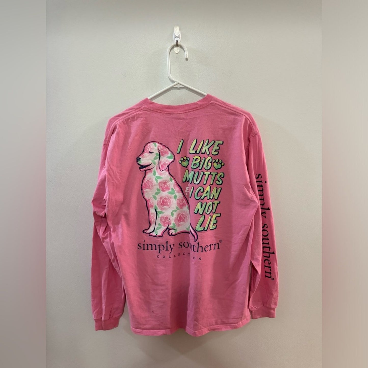 Pre-Owned LG Simply Southern Pink Dog Long Sleeve Shirt