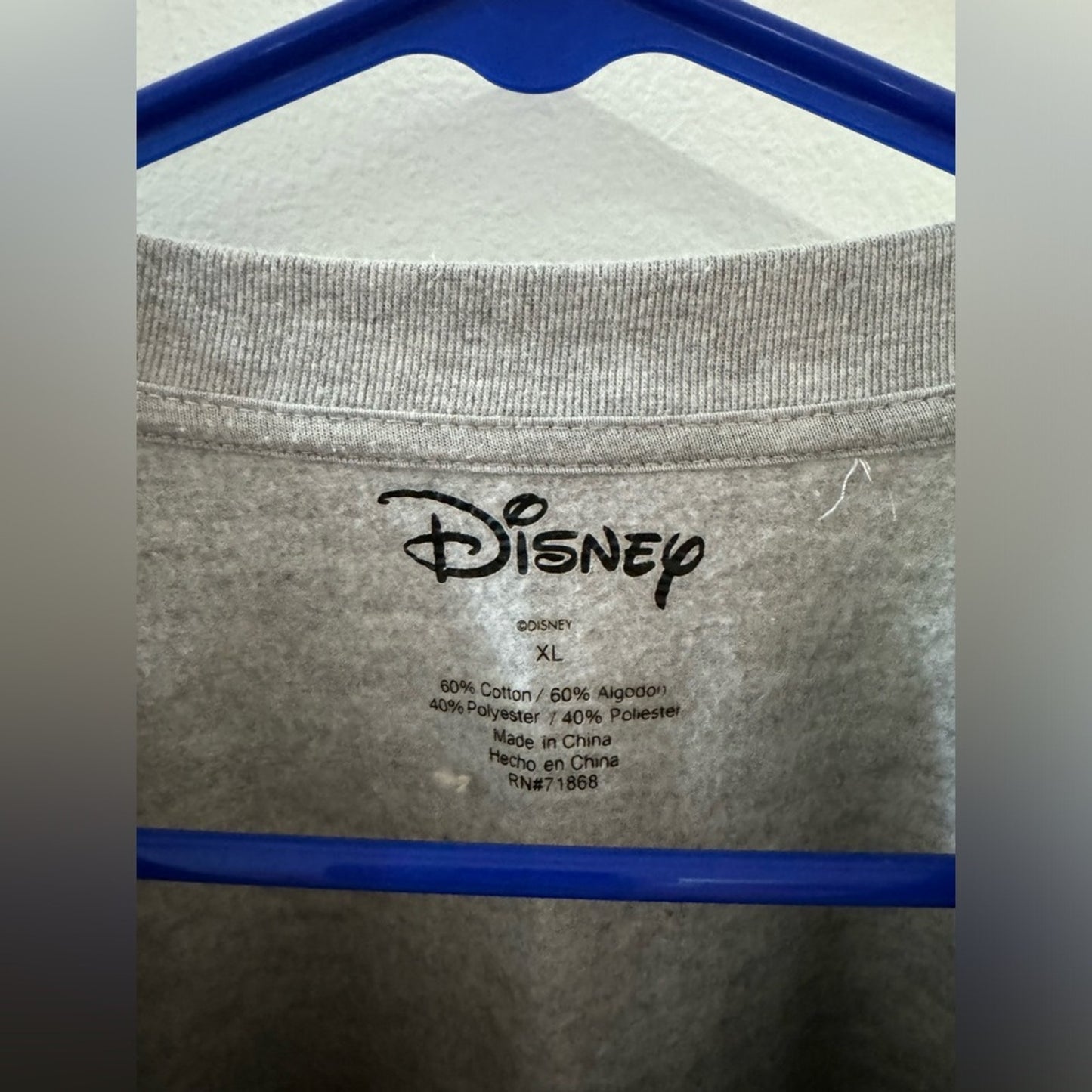 Pre-Owned XL Disney Mickey Mouse Heather Grey Cropped Sweatshirt