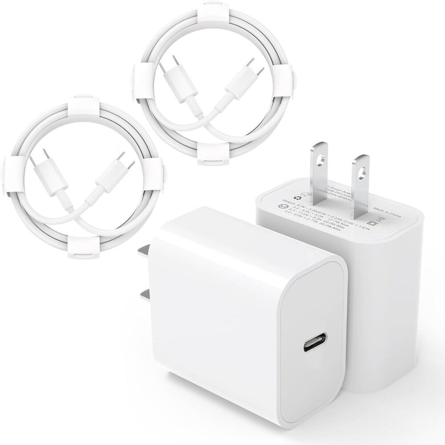 iPhone 15 Charger USB C Wall Charger iPad Pro Charger 2-Pack 20W Type C Charger