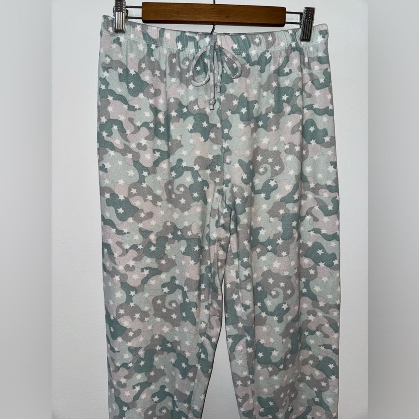 Pre-Owned LG Catherine Malandro Grey Star Camo Pajama Pants