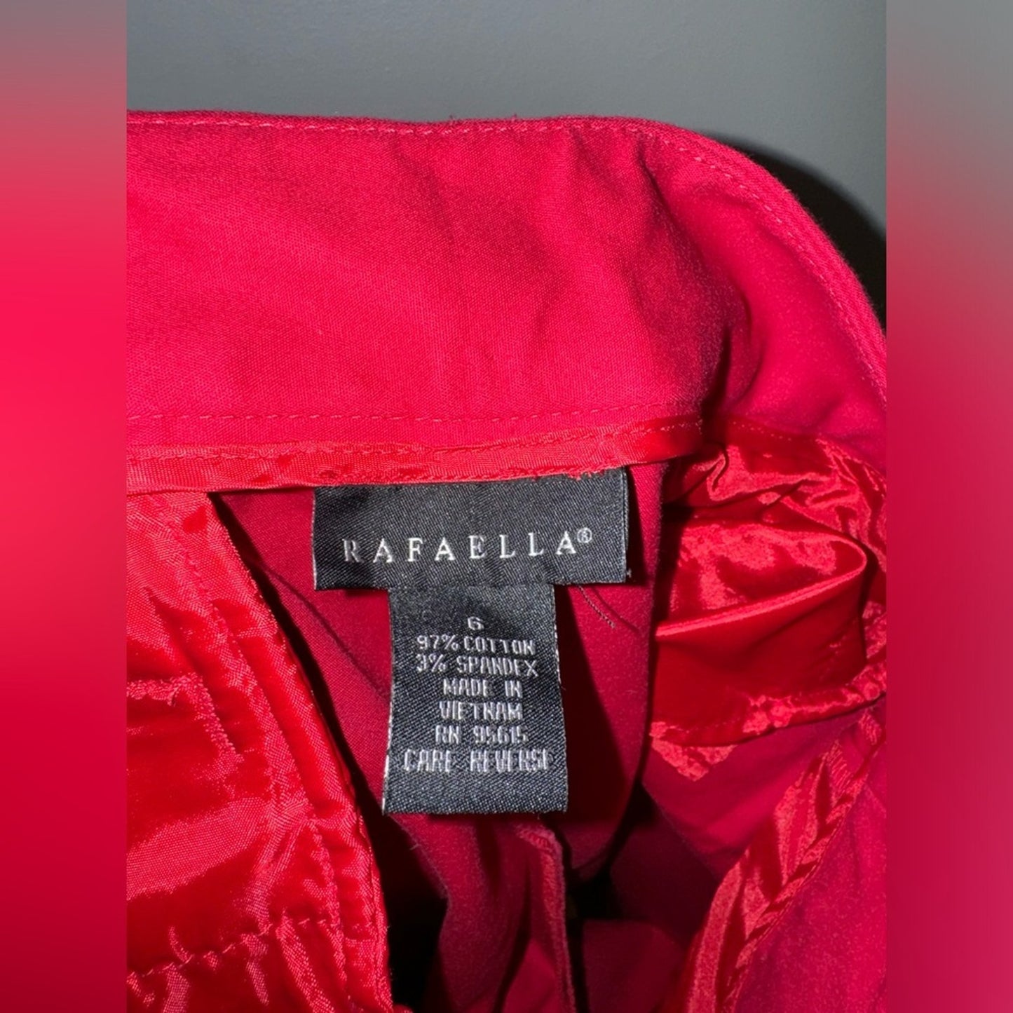 Pre-Owned Size 6 Rafaella Red Dress Pants