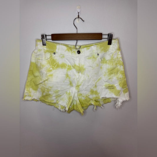 BNWT MD Aerie Yellow and White Tie Dye Jean Shorts