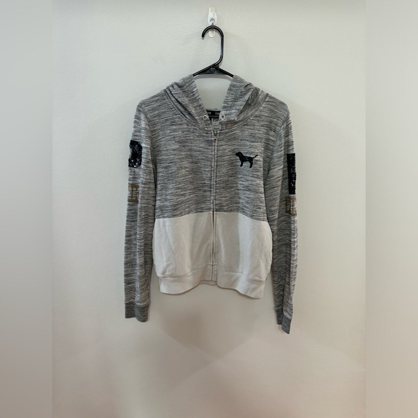 Pre-Owned MD PINK Grey/White Sequin Hoodie