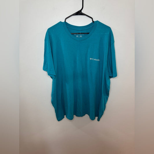 NWT XL Columbia Teal Graphic Logo T-Shirt